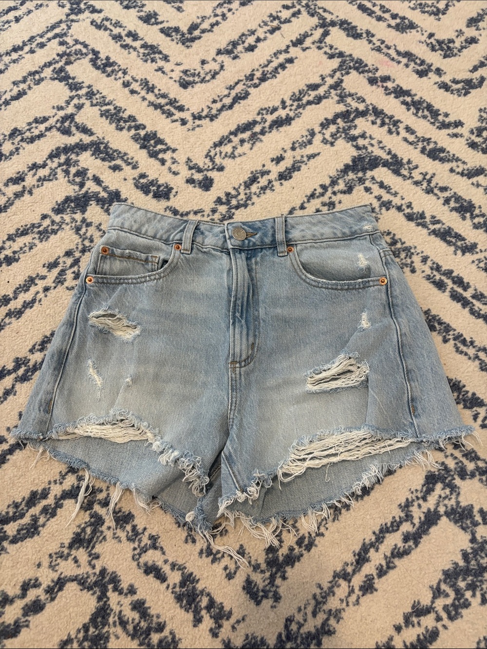 Garage Light Blue Denim Shorts - Women's High-Rise Casual